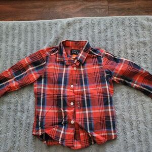 The Children's Place Red and Blue Plaid Button Down Shirt